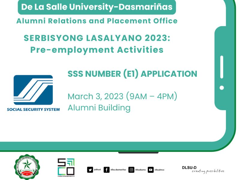 Serbisyong Lasalyano 2023: Pre-Employment Activities Serbisyong Lasalyano 2023: Pre-Employment Activities