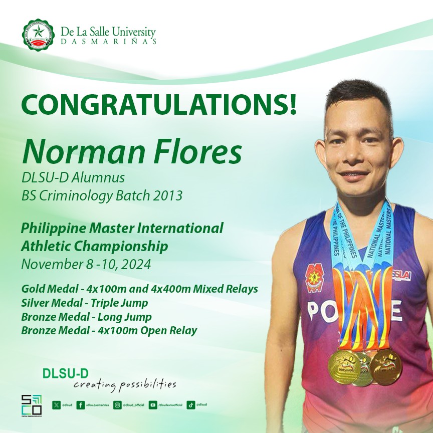 DLSU-D Alumnus Wins Five Medals in Athletic Championships