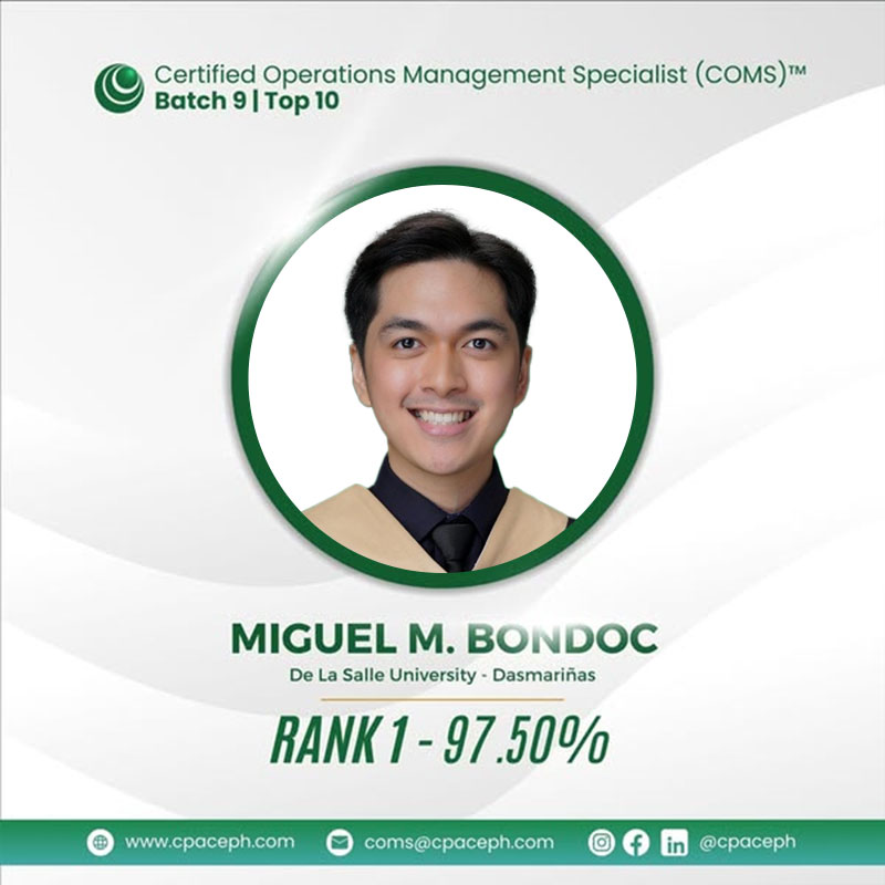 BSBA Graduates Dominate COMS Certification Exam