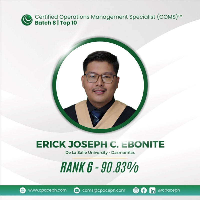 BSBA Graduates Dominate COMS Certification Exam