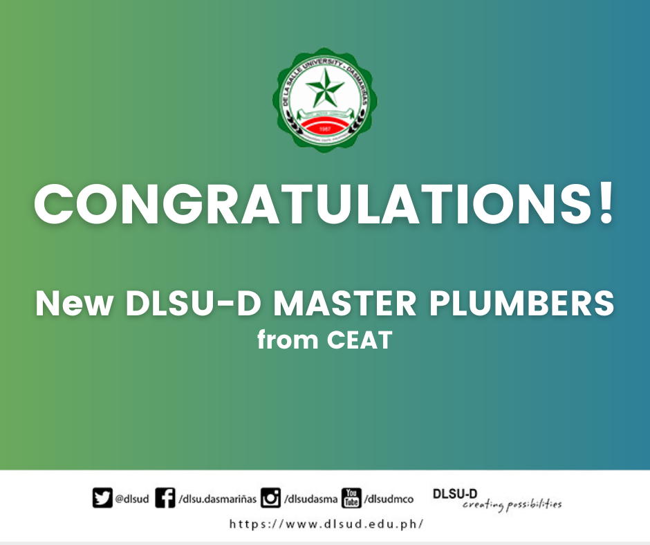 THE NEW DLSU-D MASTER PLUMBERS FROM CEAT