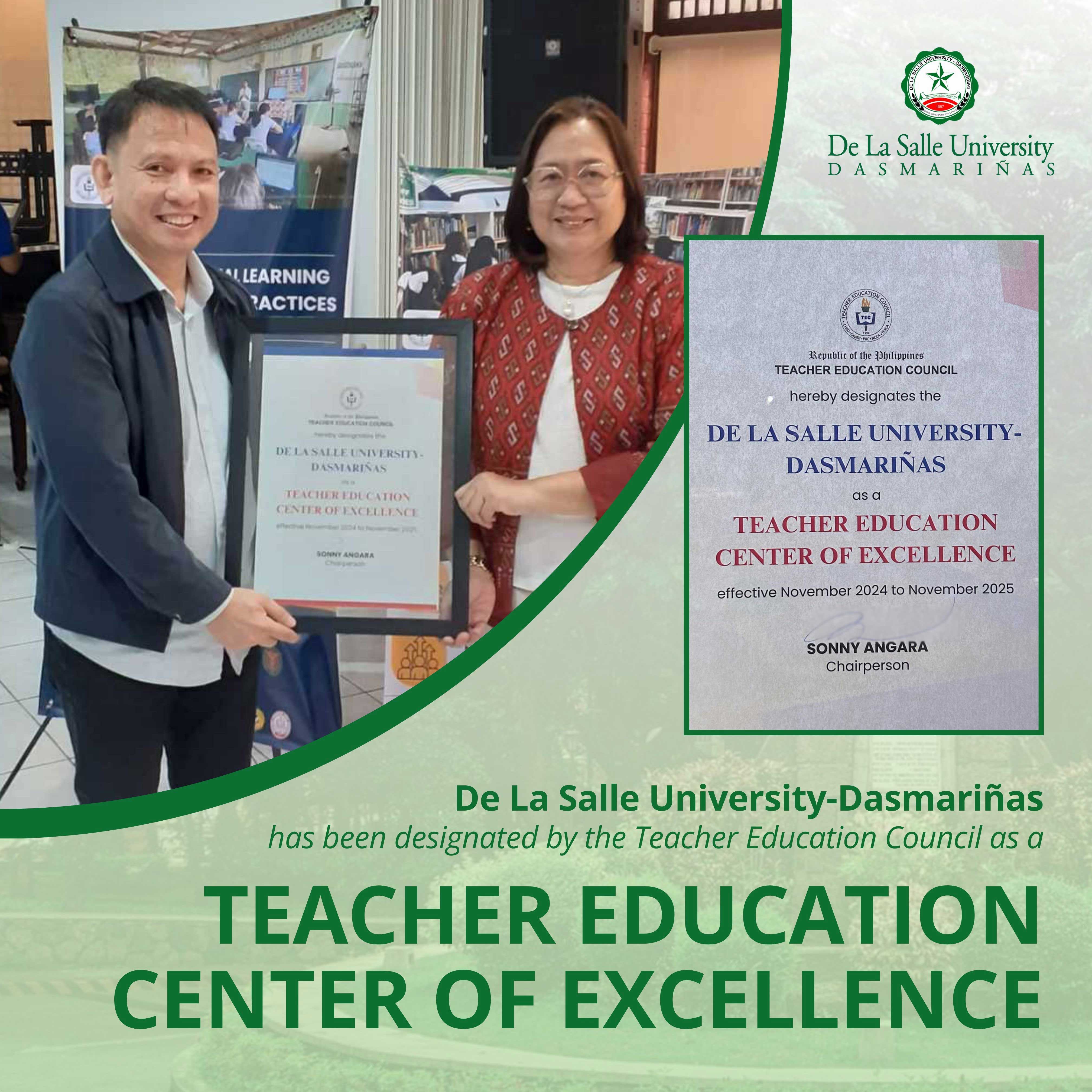 DLSU-D Designated as a Teacher Education Center of Excellence