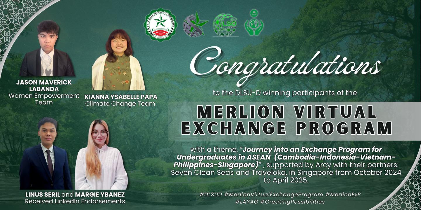 DLSU-D Students Recognized in ASEAN Virtual Exchange Program
