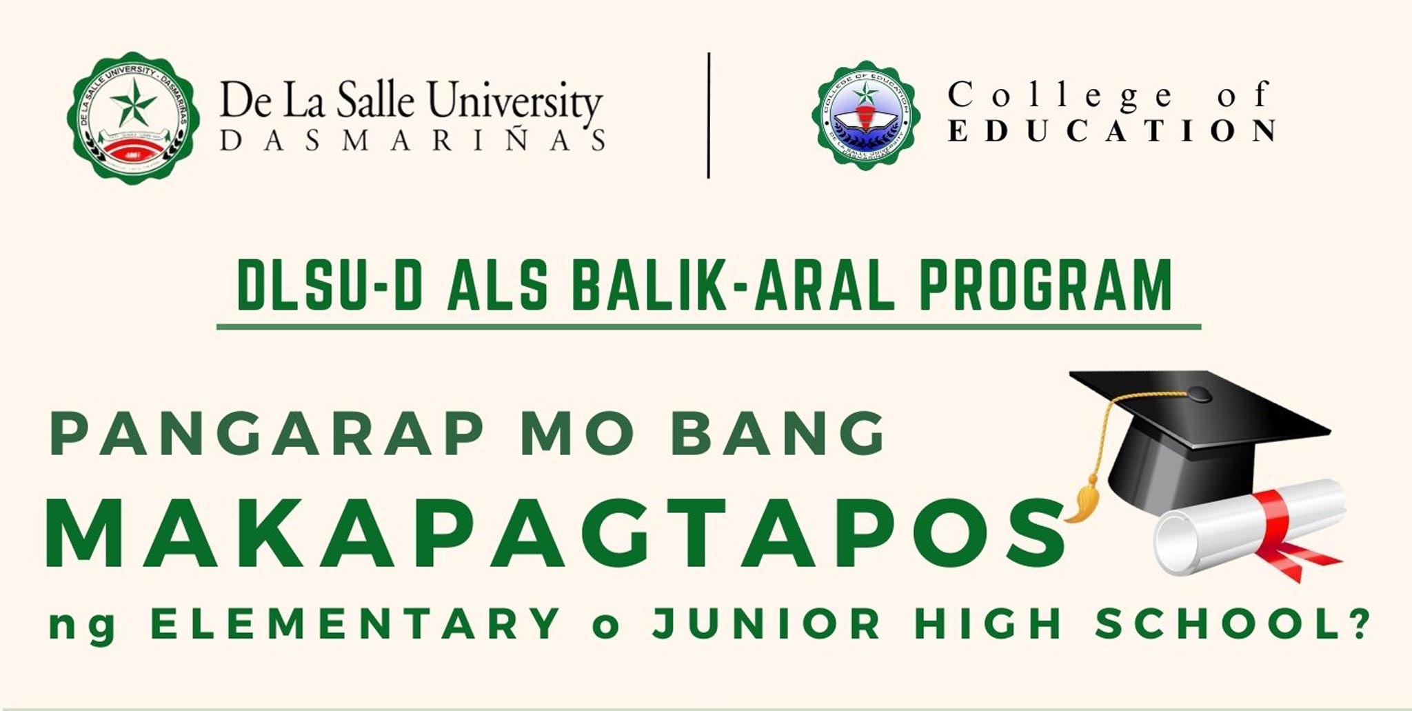 DLSU-D ALS Now Open for Enrollment