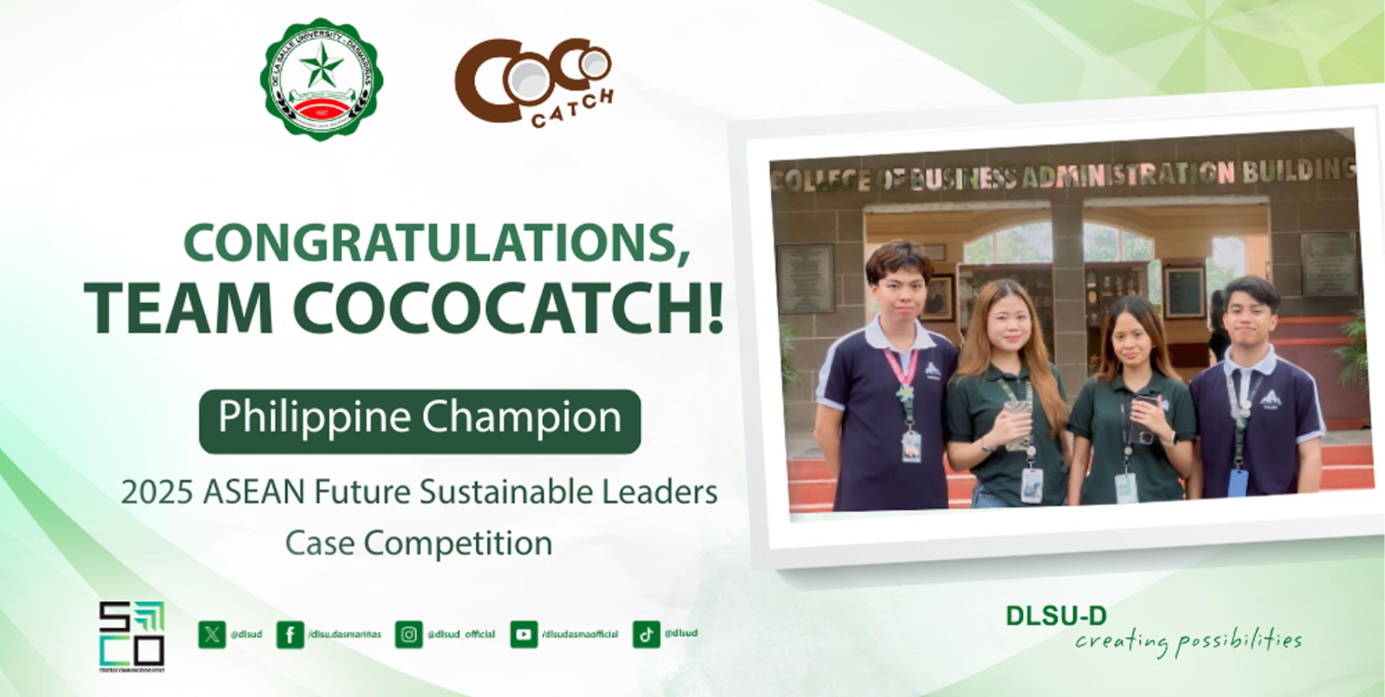 DLSU-D’s “CocoCatch” Team Crowned Philippine Champ at the 2025 ASEAN Future Sustainable Leaders Case Competition