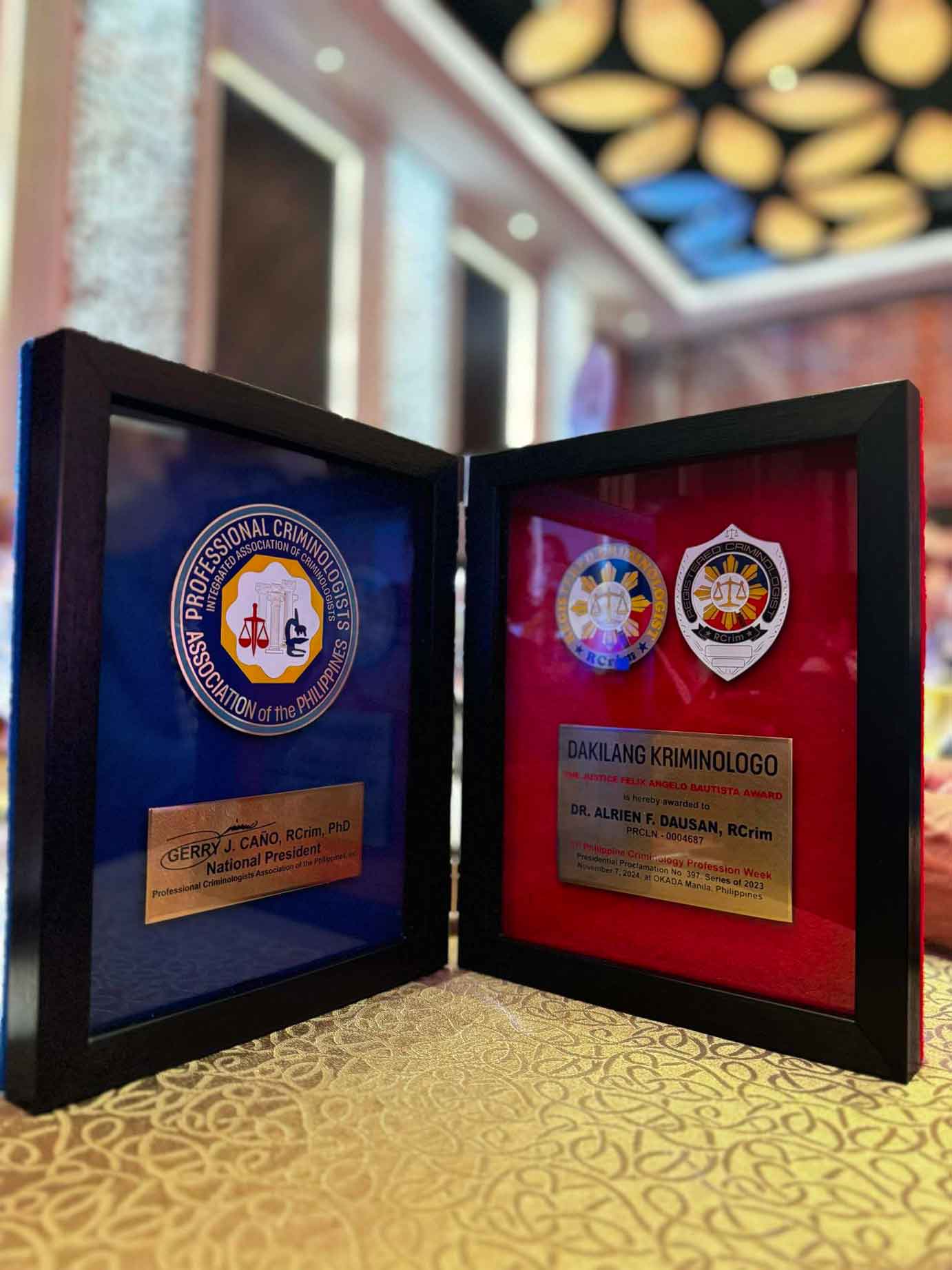 CCJE Faculty Receives Dakilang Kriminologo Award  