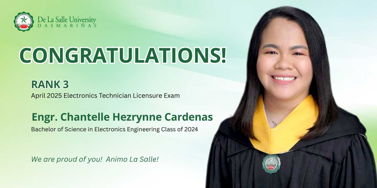 Alumna Ranks 3rd in Electronics Technician Licensure Exam