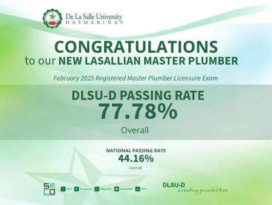 DLSU-D Student 2nd in Master Plumbers Exam
