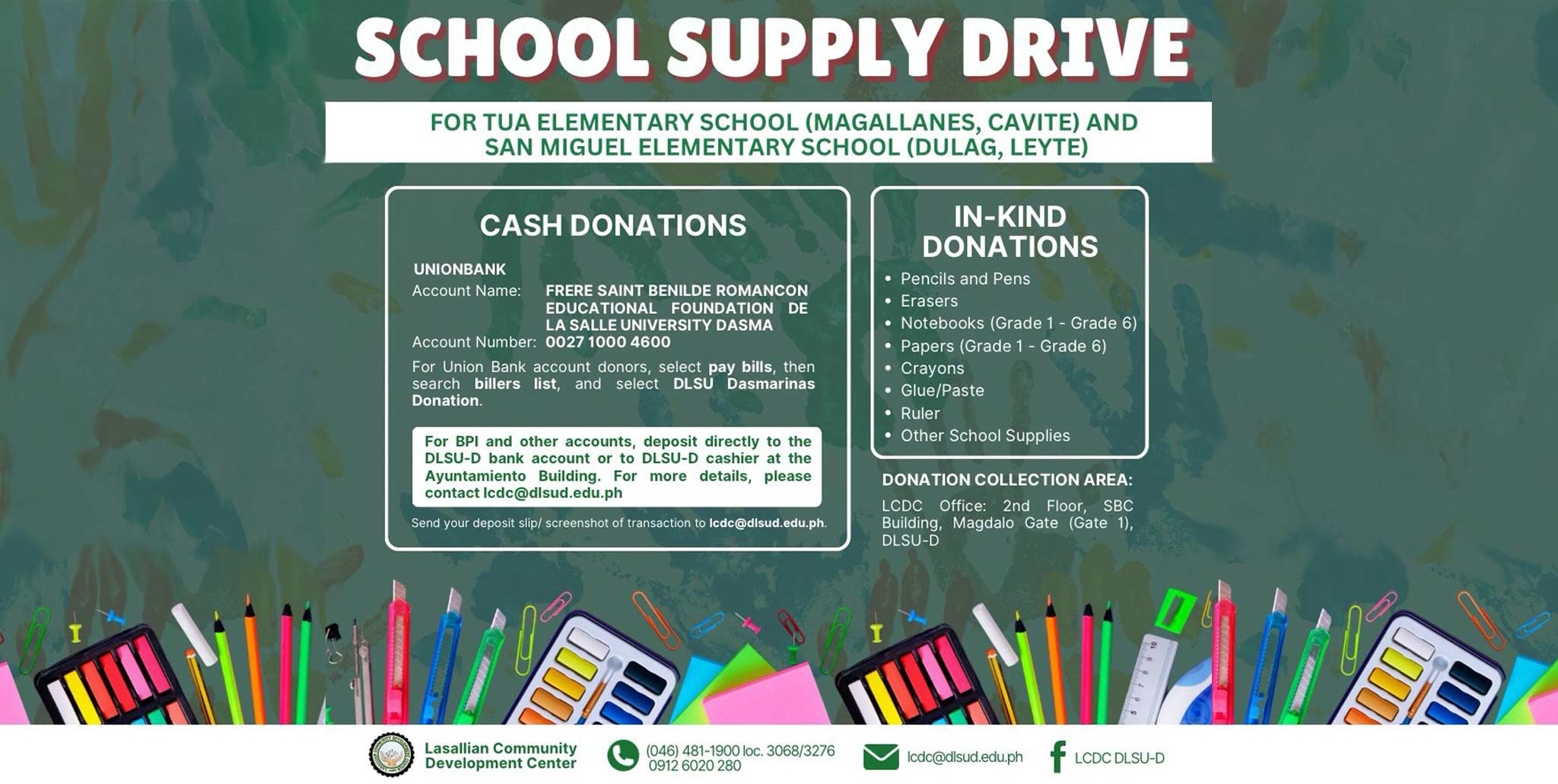 LCDC Launches School Supply Donation Drive