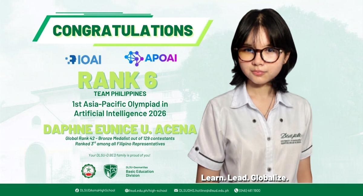DLSU-D Senior High School Student Wins Bronze at Asia-Pacific AI Olympiad