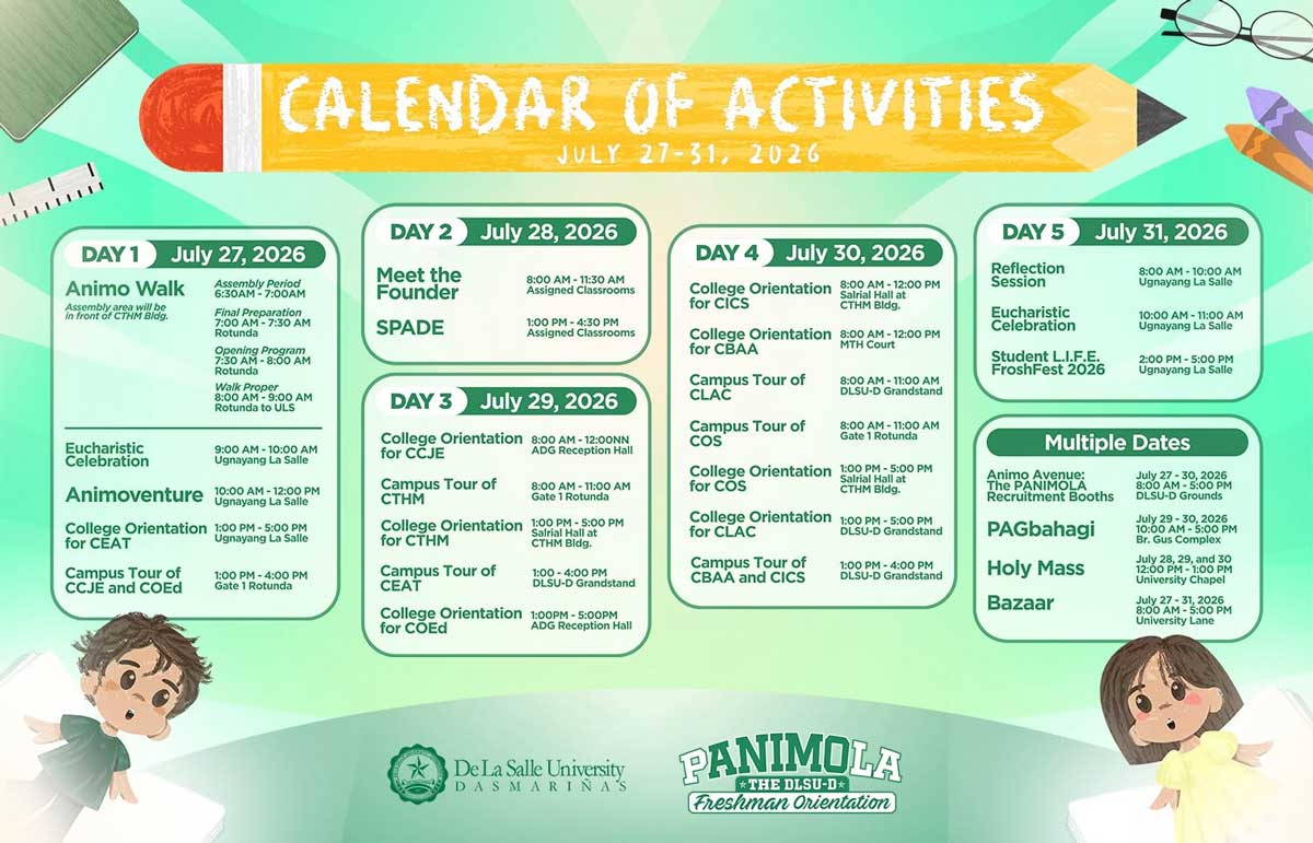 DLSU-D Welcomes Froshies through PANIMOLA 2026