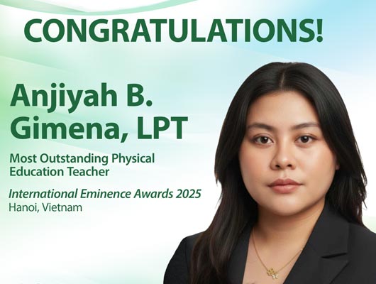 Lasallian is Outstanding PE Teacher at Int’l Eminence Awards