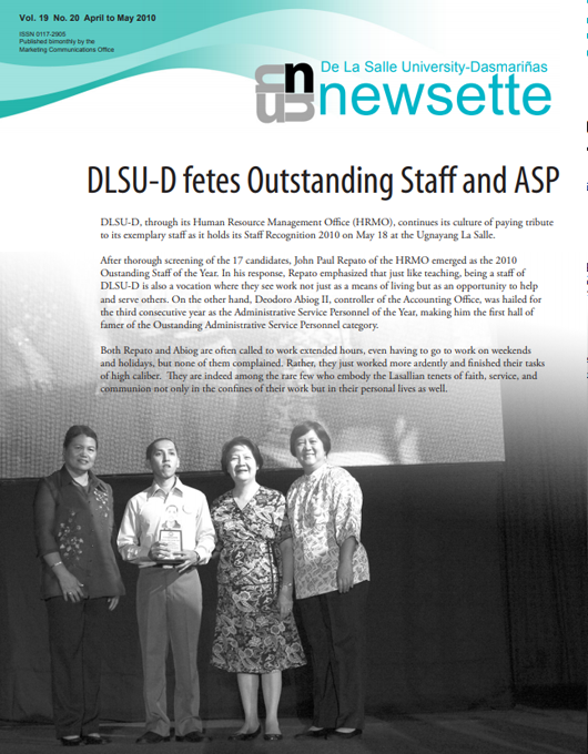DLSU-D fetes Outstanding Staff and ASP