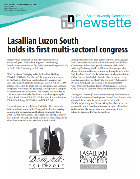 Lasallian Luzon South holds its first multi-sectoral congress