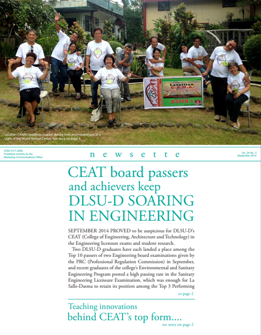 CEAT board passers and achievers keep DLSU-D SOARING IN ENGINEERING