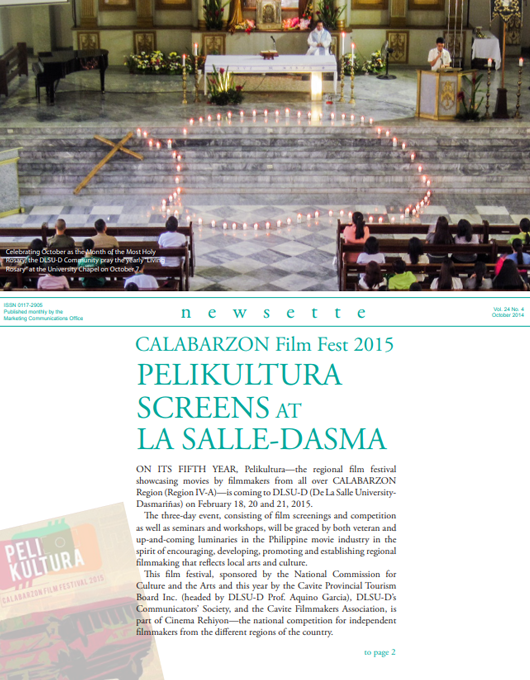 CALABARZON Film Fest 2015 PELIKULTURA SCREENS AT LA SALLE-DASMA