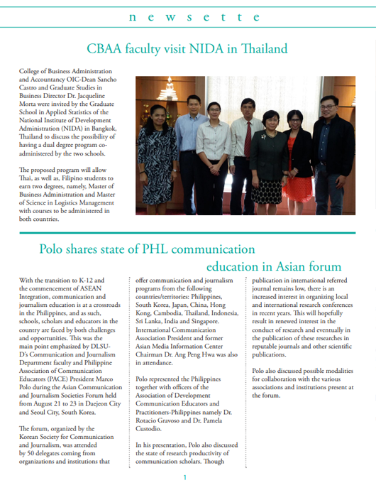 CBAA faculty visit NIDA in Thailand