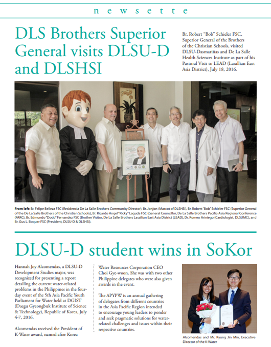 DLS Brothers Superior General visits DLSU-D and DLSHSI